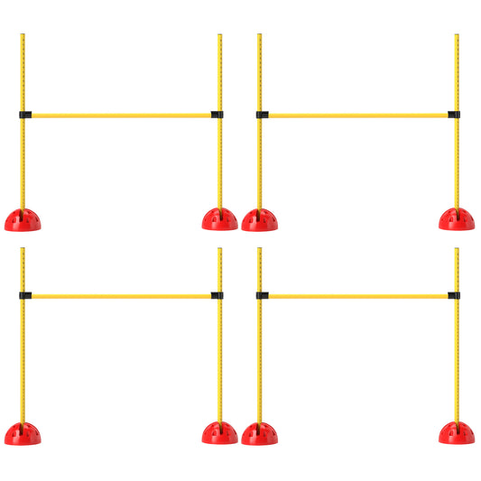 Dog Agility Training Equipment, 4 PCS Obstacle Course with Height Adjustable Jump Hurdle and Bag, Dog Agility Course for Backyard, Indoor, Outdoor, Yellow
