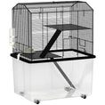 Load image into Gallery viewer, Hamster Cage, Gerbil Cage 3 Tier with Wheels, Deep Bottom, Ramps, Food Dish, Water Bottle, for Dwarf, Syrian, 57 x 43 x 74cm - Black
