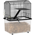Load image into Gallery viewer, Hamster Cage, Gerbil Cage 3 Tier with Wheels, Deep Bottom, Ramps, Food Dish, Water Bottle, for Dwarf, Syrian, 57 x 43 x 74cm - Black
