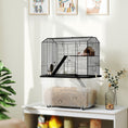 Load image into Gallery viewer, Hamster Cage, Gerbil Cage 3 Tier with Wheels, Deep Bottom, Ramps, Food Dish, Water Bottle, for Dwarf, Syrian, 57 x 43 x 74cm - Black
