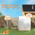 Load image into Gallery viewer, PawHut Large Outdoor Dog Kennel, Heavy Duty Dog Kennel Outside with Waterproof & UV-Resistant Cover, Rotating Bowls Door, Galvanized Chain Link Dog Run for Medium & Large Dogs, 13.1' x 7.5' x 7.5'
