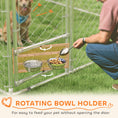 Load image into Gallery viewer, PawHut Large Outdoor Dog Kennel, Heavy Duty Dog Kennel Outside with Waterproof & UV-Resistant Cover, Rotating Bowls Door, Galvanized Chain Link Dog Run for Medium & Large Dogs, 13.1' x 7.5' x 7.5'
