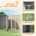 Load image into Gallery viewer, PawHut Large Outdoor Dog Kennel, Heavy Duty Dog Kennel Outside with Waterproof & UV-Resistant Cover, Rotating Bowls Door, Galvanized Chain Link Dog Run for Medium & Large Dogs, 13.1' x 7.5' x 7.5'
