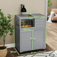 Load image into Gallery viewer, Tortoise House with Storage Cabinet, Wooden Tortoise Enclosure with Lamp Holder, Openable Top, Transparent Windows, Turtle Habitat for Indoor, Light Grey
