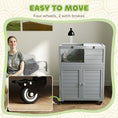 Load image into Gallery viewer, Tortoise House with Storage Cabinet, Wooden Tortoise Enclosure with Lamp Holder, Openable Top, Transparent Windows, Turtle Habitat for Indoor, Light Grey
