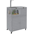 Load image into Gallery viewer, Tortoise House with Storage Cabinet, Wooden Tortoise Enclosure with Lamp Holder, Openable Top, Transparent Windows, Turtle Habitat for Indoor, Light Grey
