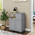 Load image into Gallery viewer, Tortoise House with Storage Cabinet, Wooden Tortoise Enclosure with Lamp Holder, Openable Top, Transparent Windows, Turtle Habitat for Indoor, Light Grey
