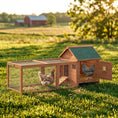 Load image into Gallery viewer, 72" Chicken Coop, Wooden Hen House for 2 Chickens, Poultry Cage with Run, Nesting Box, Removable Tray, Waterproof Roof, Ramp, Perch,Duck House Rabbit Hutch, Orange

