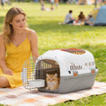 Charger l'image dans la visionneuse de la galerie, Hard-Sided Travel Pet Carrier, Plastic Dog and Cat Kennel for Small Dogs and Cats, Portable Crate with Steel Wire Door, Feed Bowl, Secure Lock for Car, Airplane, Outdoor
