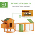 Load image into Gallery viewer, 117" Extra Large Chicken Coop with Asphalt Roof, Wooden Hen House with Slide-out Tray, Quail Hutch with Nesting Box, Orange
