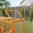 Load image into Gallery viewer, 117" Extra Large Chicken Coop with Asphalt Roof, Wooden Hen House with Slide-out Tray, Quail Hutch with Nesting Box, Orange
