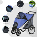 Load image into Gallery viewer, Large Dog Stroller Dog Pram Foldable Pet Pushchair with Safety Leashes for Medium, Large Dogs - Blue
