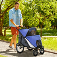Load image into Gallery viewer, Large Dog Stroller Dog Pram Foldable Pet Pushchair with Safety Leashes for Medium, Large Dogs - Blue
