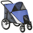 Load image into Gallery viewer, Large Dog Stroller Dog Pram Foldable Pet Pushchair with Safety Leashes for Medium, Large Dogs - Blue
