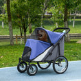 Load image into Gallery viewer, Large Dog Stroller Dog Pram Foldable Pet Pushchair with Safety Leashes for Medium, Large Dogs - Blue
