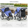 Load image into Gallery viewer, Large Dog Stroller Dog Pram Foldable Pet Pushchair with Safety Leashes for Medium, Large Dogs - Blue
