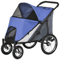 Load image into Gallery viewer, Large Dog Stroller Dog Pram Foldable Pet Pushchair with Safety Leashes for Medium, Large Dogs - Blue
