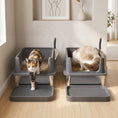 Load image into Gallery viewer, 2 Pack XL Stainless Steel Litter Box, Extra Large Metal Cat Litter Box High Sided for Big and Multiple Cats, Semi-Enclosed with Tracking Step, Stainless Steel Scoops, Anti-Urine Leakage
