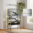 Load image into Gallery viewer, PawHut 59" 5-Level Small Animal Cage, Rolling Ferret Chinchilla Cage with Slide Out 6.3" Deep Tray, Non-Slip Cloth Covered Ramps, Hammock, for Rabbits, Pet Mink, Squirrel, Dark Gray
