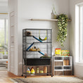 Load image into Gallery viewer, PawHut 59" 5-Level Small Animal Cage, Rolling Ferret Chinchilla Cage with Slide Out 6.3" Deep Tray, Non-Slip Cloth Covered Ramps, Hammock, for Rabbits, Pet Mink, Squirrel, Dark Gray
