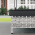 Load image into Gallery viewer, Rattan Dog House, Extendable Outdoor Wicker Dog Bed w/ Water-Resistant Roof, Removable Cushion, for Small and Medium Dogs - Charcoal Grey
