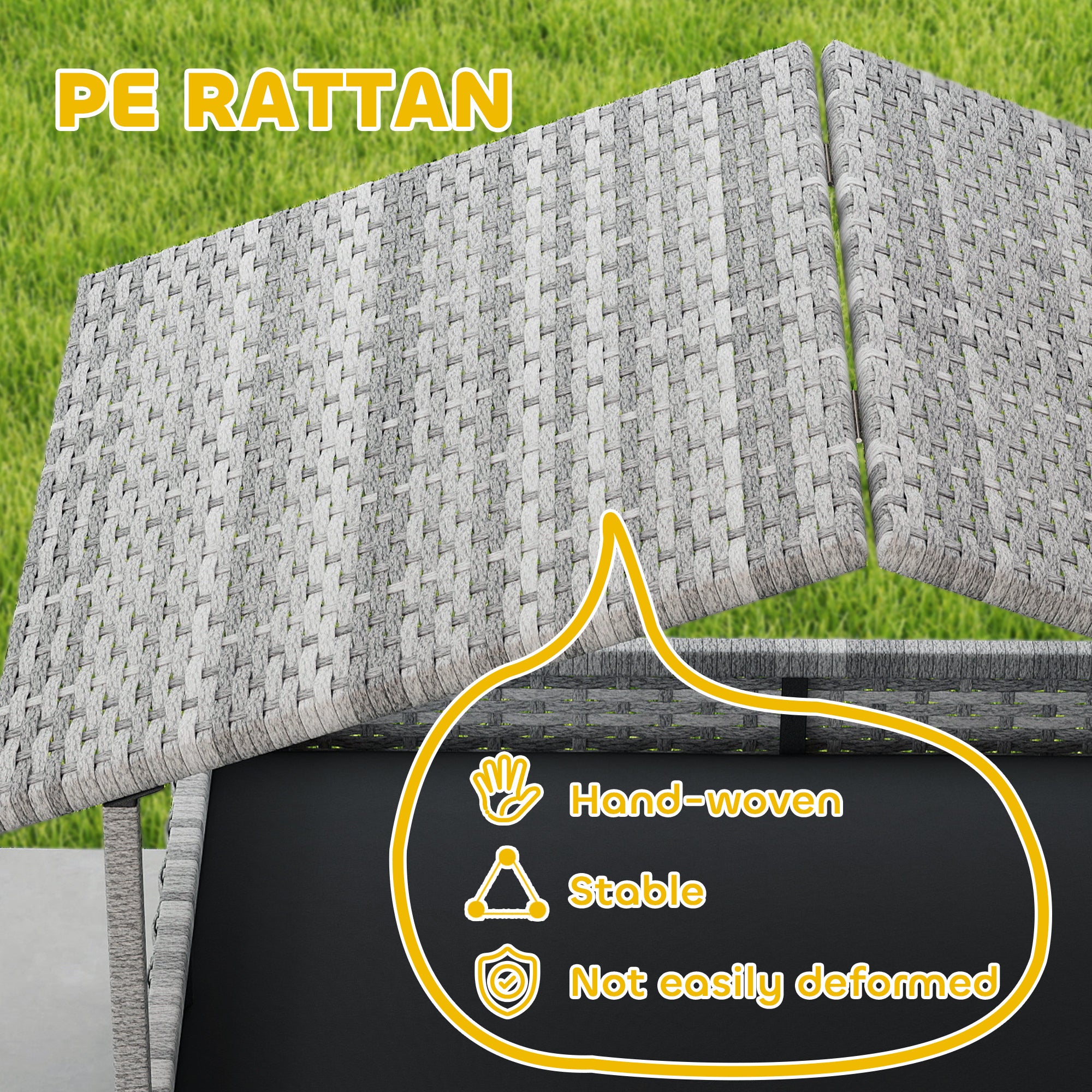 Rattan Dog House, Extendable Outdoor Wicker Dog Bed w/ Water-Resistant Roof, Removable Cushion, for Small and Medium Dogs - Charcoal Grey