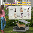 Load image into Gallery viewer, Rattan Dog House, Extendable Outdoor Wicker Dog Bed w/ Water-Resistant Roof, Removable Cushion, for Small and Medium Dogs - Charcoal Grey
