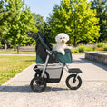 Load image into Gallery viewer, Dog Stroller for Small Dogs, 3 Wheel Foldable Pet Stroller with 12" Rubber Wheels, Mesh Window, One-Foot Brake, Storage Basket and Cup Holder, Up to 22 LBS, Dark Green
