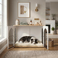 Load image into Gallery viewer, Dog Crate Furniture, Indoor Dog Cage with Double Doors for Large Breeds, Pet Kennel End Side Table with Arched Door Design, 100 x 60 x 69 cm, White
