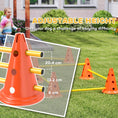 Load image into Gallery viewer, Dog Agility Equipment Set, Portable Pet Jump Training Kit for Eight Cones, Eight Poles with Carry Bag, Four-Piece Adjustable Height Jumping Obstacles, Orange
