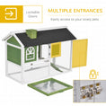 Load image into Gallery viewer, 2 Tiers Rabbit Hutch and Run Wooden Guinea Pig Hutch Outdoor with Sliding Tray, Ramp, Water-resistant Roof, for 2-4 Rabbits, Green
