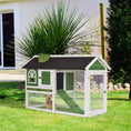 Load image into Gallery viewer, 2 Tiers Rabbit Hutch and Run Wooden Guinea Pig Hutch Outdoor with Sliding Tray, Ramp, Water-resistant Roof, for 2-4 Rabbits, Green
