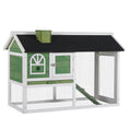 Load image into Gallery viewer, 2 Tiers Rabbit Hutch and Run Wooden Guinea Pig Hutch Outdoor with Sliding Tray, Ramp, Water-resistant Roof, for 2-4 Rabbits, Green
