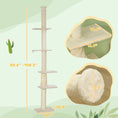 Load image into Gallery viewer, PawHut Floor to Ceiling Cat Tree, 89"-108" 5 Tier Cat Tower with Scratching Post, Hand Crank & Anti-Tip Kit, Tall Cat Tree for Indoor Cats, Kittens, Cream White
