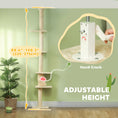 Load image into Gallery viewer, PawHut Floor to Ceiling Cat Tree, 89"-108" 5 Tier Cat Tower with Scratching Post, Hand Crank & Anti-Tip Kit, Tall Cat Tree for Indoor Cats, Kittens, Cream White

