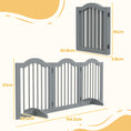 Load image into Gallery viewer, Freestanding Pet Gate Wooden Dog Gate with Support Feet Foldable Pet Fence Safety Barrier for the House Doorway Stairs Light Grey
