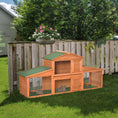 Load image into Gallery viewer, Large Rabbit Hutch Outdoor, Guinea Pig Hutch, Wooden Small Animal House, with Rabbit Run, 215 x 63 x 97 cm
