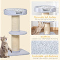 Load image into Gallery viewer, 36"H Large Cat Scratching Post for Indoor Cats, Bold Cat Tree Multi-Level Kitty Tower with Sisal Mat Scratch Rope, Cat Bed, Removable Cushion, Perch, Light Blue
