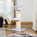 Load image into Gallery viewer, 36"H Large Cat Scratching Post for Indoor Cats, Bold Cat Tree Multi-Level Kitty Tower with Sisal Mat Scratch Rope, Cat Bed, Removable Cushion, Perch, Light Blue
