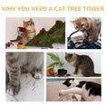 Load image into Gallery viewer, 36"H Large Cat Scratching Post for Indoor Cats, Bold Cat Tree Multi-Level Kitty Tower with Sisal Mat Scratch Rope, Cat Bed, Removable Cushion, Perch, Light Blue
