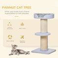 Load image into Gallery viewer, 36"H Large Cat Scratching Post for Indoor Cats, Bold Cat Tree Multi-Level Kitty Tower with Sisal Mat Scratch Rope, Cat Bed, Removable Cushion, Perch, Light Blue
