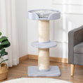Load image into Gallery viewer, 36"H Large Cat Scratching Post for Indoor Cats, Bold Cat Tree Multi-Level Kitty Tower with Sisal Mat Scratch Rope, Cat Bed, Removable Cushion, Perch, Light Blue
