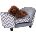 Load image into Gallery viewer, Dog Sofa for XS-Sized Dogs, Elevated Pet Bed with Removable Sponge Padded Cushion, Cat Couch Lounge with Washable Cover, Storage Bag, Grey
