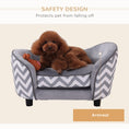 Load image into Gallery viewer, Dog Sofa for XS-Sized Dogs, Elevated Pet Bed with Removable Sponge Padded Cushion, Cat Couch Lounge with Washable Cover, Storage Bag, Grey
