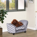 Load image into Gallery viewer, Dog Sofa for XS-Sized Dogs, Elevated Pet Bed with Removable Sponge Padded Cushion, Cat Couch Lounge with Washable Cover, Storage Bag, Grey
