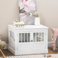 Load image into Gallery viewer, Dog Crate Furniture, 31" Dog Kennel Side End Table with Three Doors, Indoor Dog Cage for Small Dogs, White
