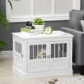 Load image into Gallery viewer, Dog Crate Furniture, 31" Dog Kennel Side End Table with Three Doors, Indoor Dog Cage for Small Dogs, White
