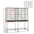 Load image into Gallery viewer, 65" Double Rolling Metal Bird Cage with Divider, Large Parrot Cage for Parakeet, Canaries, Lovebirds, Budgie, Finch, with Detachable Rolling Stand, Storage Shelf, Wood Perch & Food Container
