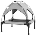 Load image into Gallery viewer, Elevated Dog Bed with Canopy, Cooling Dog Cot Bed for Camping, Portable Raised Pet Cot with Washable Breathable Mesh, for Indoor Outdoor, S & M Dogs, 30" x 24" x 27", Grey
