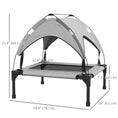 Load image into Gallery viewer, Elevated Dog Bed with Canopy, Cooling Dog Cot Bed for Camping, Portable Raised Pet Cot with Washable Breathable Mesh, for Indoor Outdoor, S & M Dogs, 30" x 24" x 27", Grey
